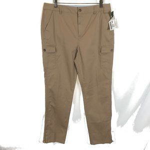 NWT Womens Size 14 14x30 LL Bean Tan Classic Fit Stretch Cotton Cargo Pants